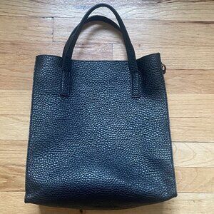 Barneys New York Black Leather Shopper Tote